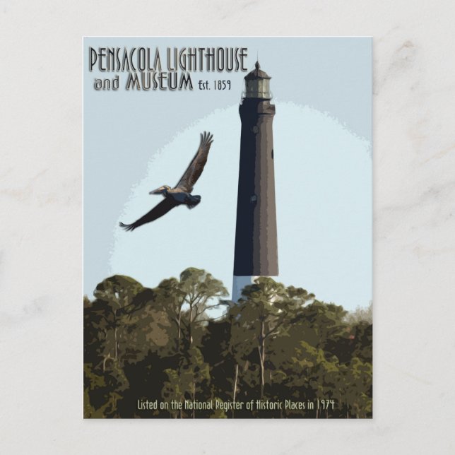Leuchtturm Pensacola und Museum Postkarte (Vorderseite)