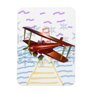 Leuchtturm Pier Biplane Blue Waves Magnet