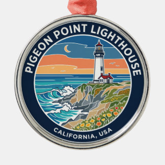 Leuchtturm Pigeon Point USA Ornament Aus Metall
