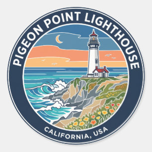 Leuchtturm Pigeon Point USA Runder Aufkleber