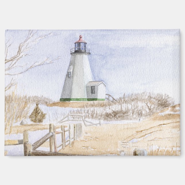 Leuchtturm Plymought Watercolor Magnet (Vorderseite)