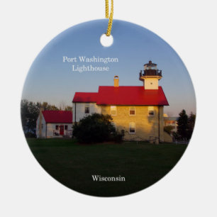 Leuchtturm Port Washington Kreisornament Keramik Ornament