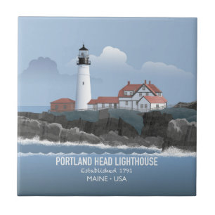 Leuchtturm Portland Head Fliese