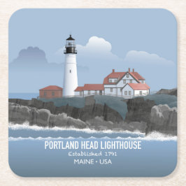 Leuchtturm Portland Head Rechteckiger Pappuntersetzer