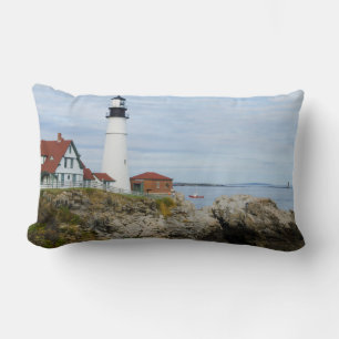 Leuchtturm Portland Headlight an felsiger Küste Lendenkissen