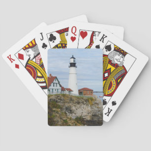 Leuchtturm Portland Headlight an felsiger Küste Spielkarten