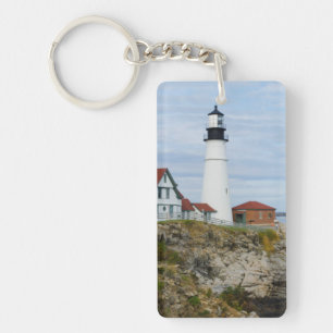 Leuchtturm Portland Headlight auf felsigem Ufer Schlüsselanhänger