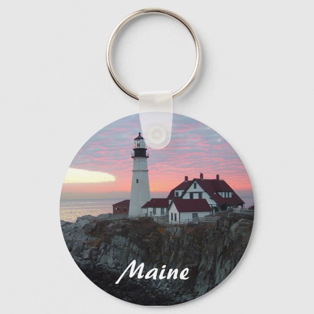 Leuchtturm Portland Headlight im Maine-Schlüsselan Schlüsselanhänger (Vorderseite)