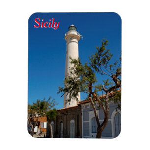 Leuchtturm Punta Secca, Sizilien, Italien Magnet