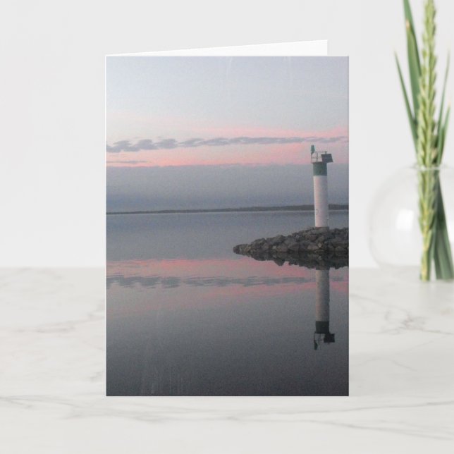Leuchtturm-Reflexions-Gruß-Karte Karte (Vorderseite)