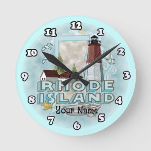 Leuchtturm Rhode Island  Runde Wanduhr