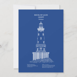 Leuchtturm Rock of Ages - Michigan - AD Dankeskarte