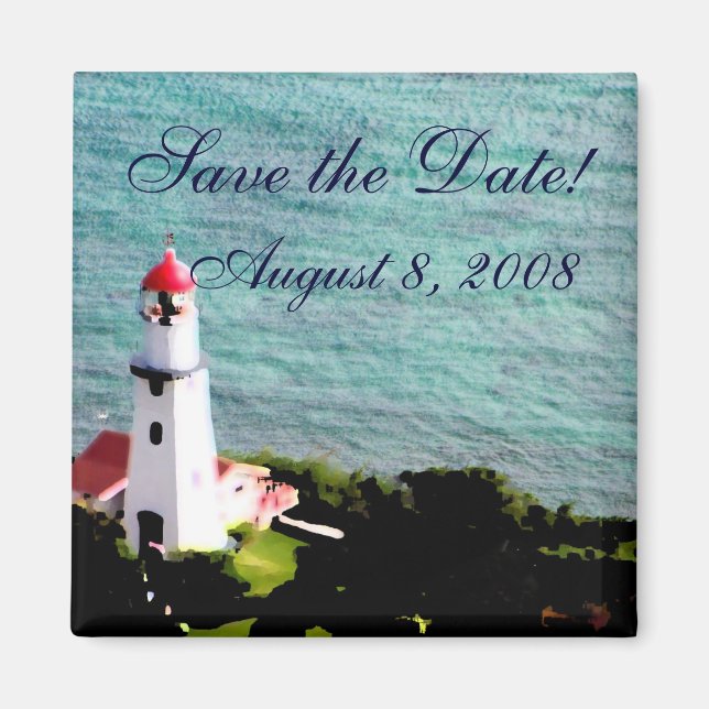 Leuchtturm Save the Date Magnet (Vorne)