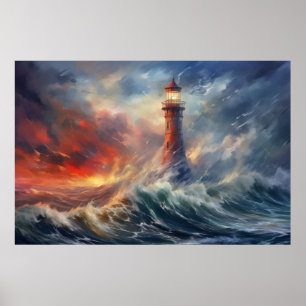 Leuchtturm Seakoast Serene Landschaft Poster