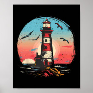 Leuchtturm Seaside House Sailing Sea Boating Light Poster