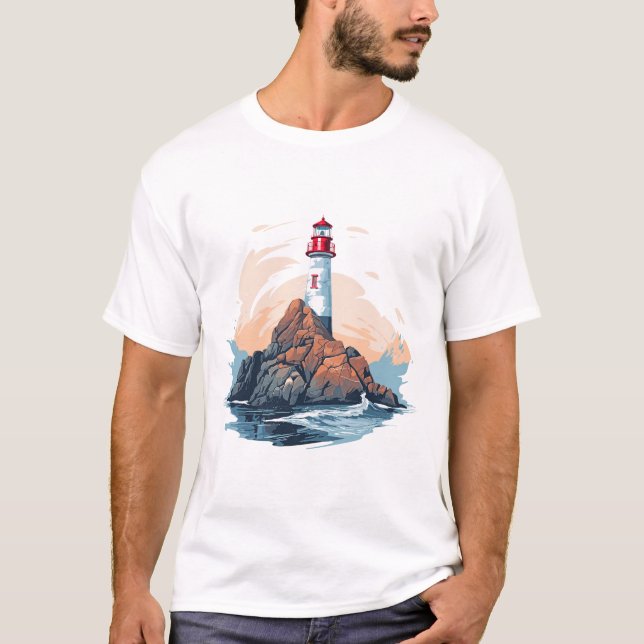 Leuchtturm Seeküste Schönheit Natur Entdeckung des T-Shirt (Vorderseite)