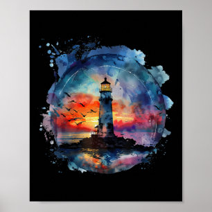 Leuchtturm Segeln Strand Bootfahren Strandhaus Poster