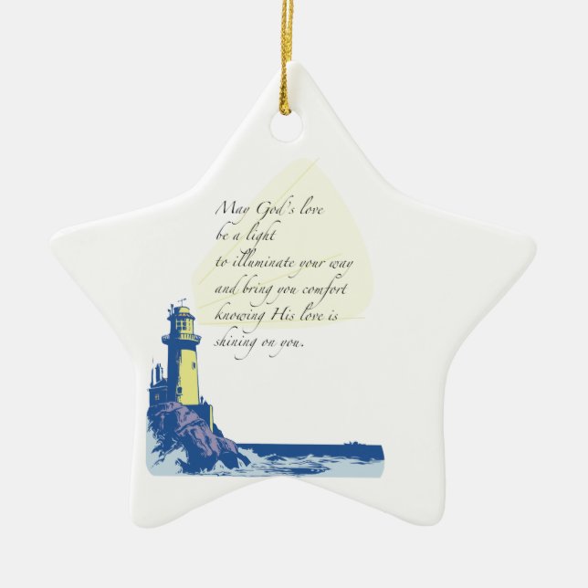 Leuchtturm Segen Gebet Keramikornament (Vorne)