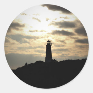 Leuchtturm-Silhouette Runder Aufkleber