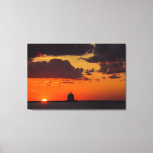 Leuchtturm Sommer Sunset Leinwanddruck
