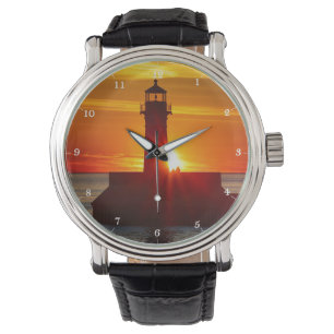 Leuchtturm Sonnenaufgang Duluth Minnesota Lake Sup Armbanduhr