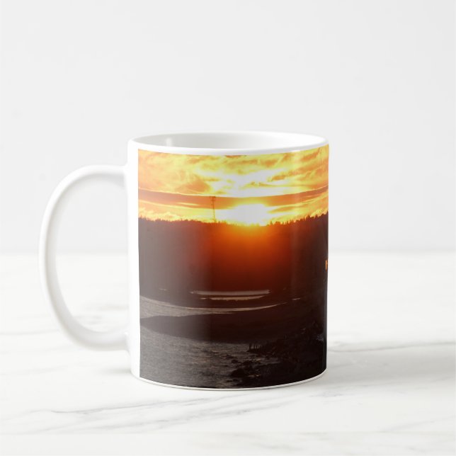 Leuchtturm, Sonnenaufgang, Hafen von Halifax, Foto Kaffeetasse (Links)