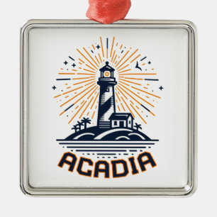 Leuchtturm Sonnenaufgang im Acadia National Park Ornament Aus Metall