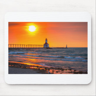Leuchtturm-Sonnenuntergang Mousepad