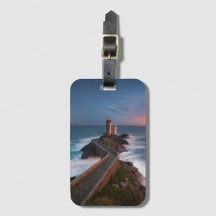 Leuchtturm-Sonnenuntergang Plouzané Finistère, Gepäckanhänger