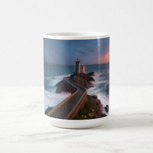 Leuchtturm-Sonnenuntergang Plouzané Finistère, Kaffeetasse