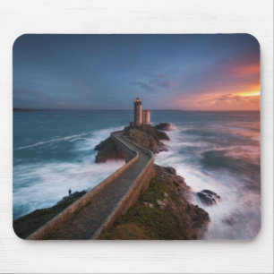 Leuchtturm-Sonnenuntergang Plouzané Finistère, Mousepad