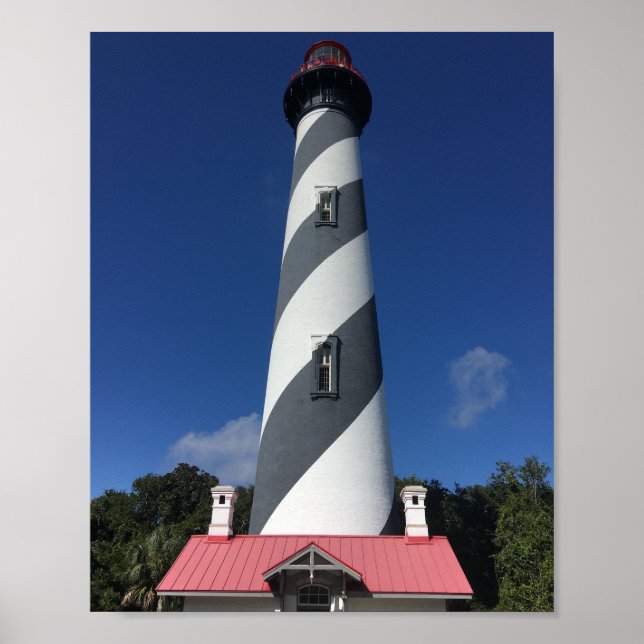 Leuchtturm St. Augustine und blauer Himmel. Poster (Vorne)