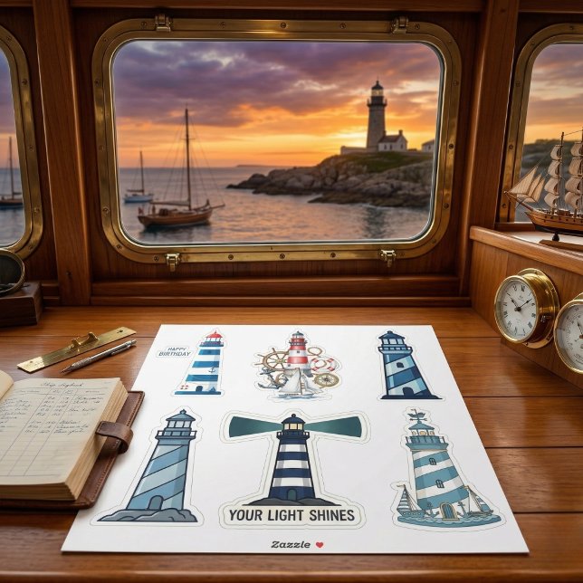 Leuchtturm-Sticker-Sammlung Aufkleber (Coastal charm for your gear.)