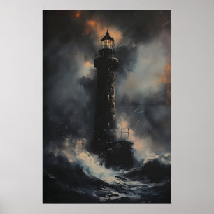 Leuchtturm-Stimmungsbild-Malerei Druckbar Poster