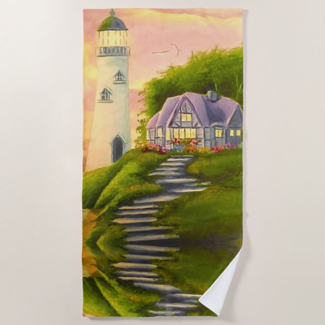 Leuchtturm Strandtuch (Vorderseite)