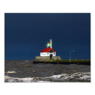 Leuchtturm Sturm Fotodruck
