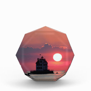 Leuchtturm Sunset Foto Block