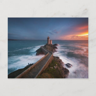 Leuchtturm Sunset Plouzané   Finistère, Bretagne Postkarte