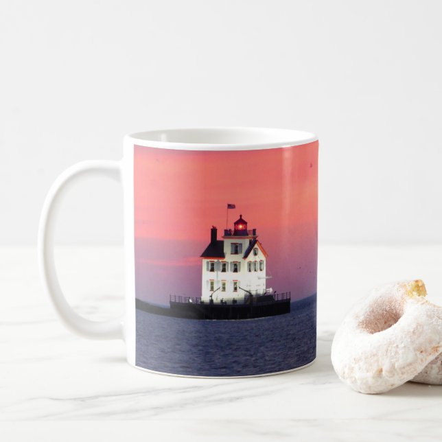 Leuchtturm Sunset Tasse (Mit Donut)