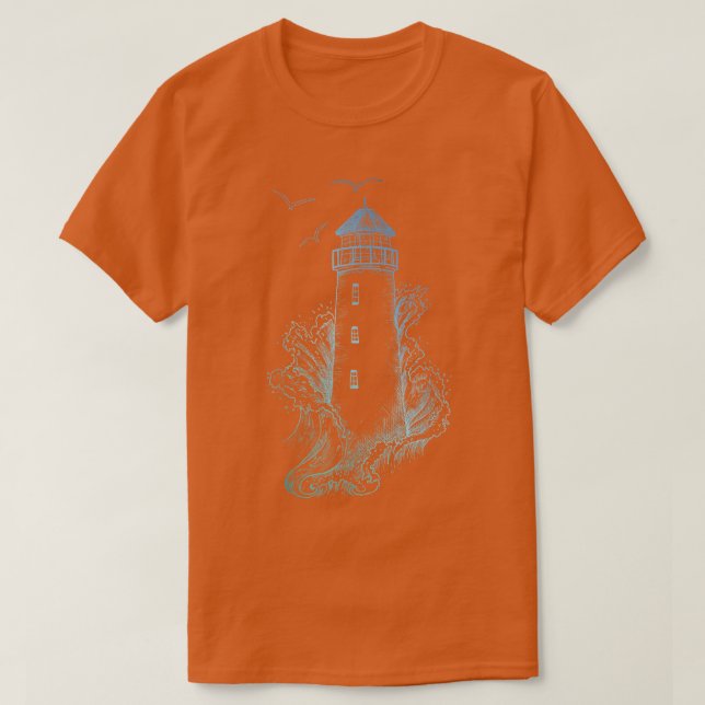 Leuchtturm TPharos Wave and Seagull T-Shirt (Design vorne)