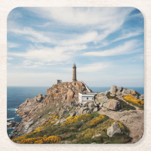 Leuchtturm u. Museum Cabo Vilan Galizien Spanien Rechteckiger Pappuntersetzer