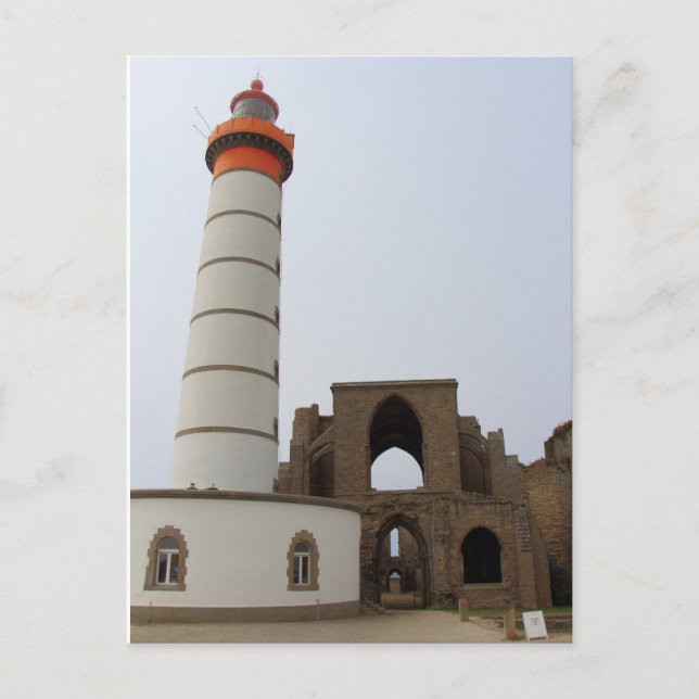 Leuchtturm und Abtei von Pointe Saint Mathieu Postkarte (Vorderseite)