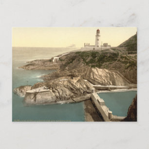 Leuchtturm und Badebucht, Douglas, Insel Man Postkarte