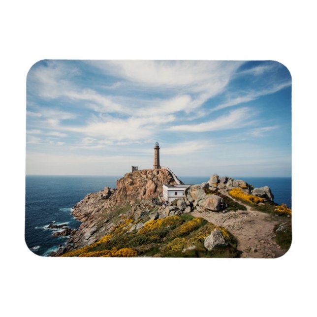 Leuchtturm und Museum | Cabo Vilan Galicia Spanien Magnet (Horizontal)