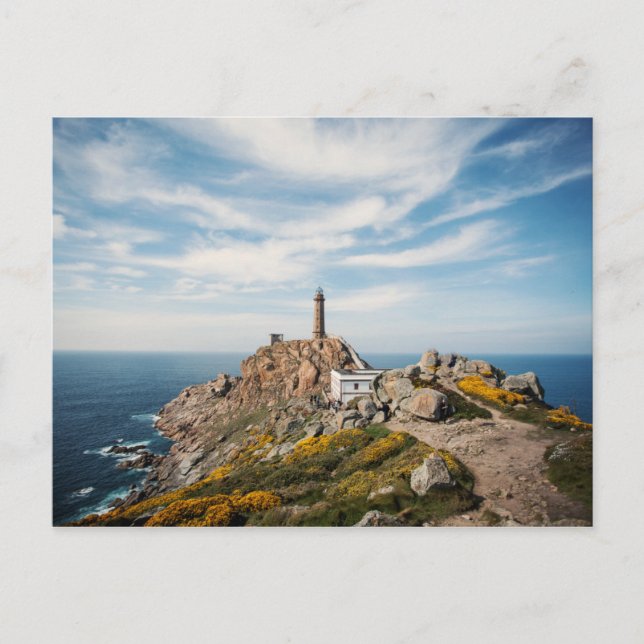 Leuchtturm und Museum | Cabo Vilan Galicia Spanien Postkarte (Vorderseite)