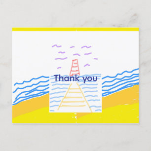 Leuchtturm und Pier Flat Danke Karte