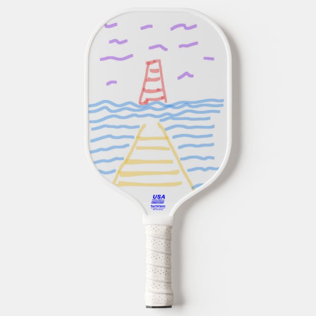 Leuchtturm und Pier Pickleball Schläger (Vorderseite)
