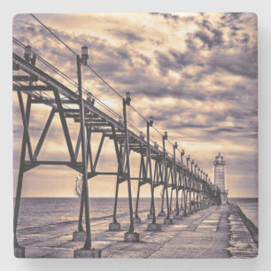 Leuchtturm und Pier von Grand Haven, Grand Haven Steinuntersetzer