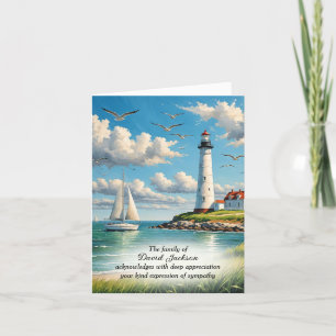 Leuchtturm und Sailboat Beileid Vielen Dank Dankeskarte