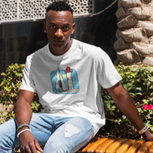 Leuchtturm und Segelboot T-Shirt